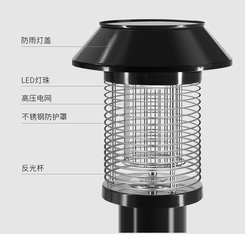 接市電的戶外滅蚊燈SD-16燈體結(jié)構(gòu)